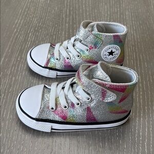 Converse Toddler Chuck Taylor All Star Easy On Prism Glitter Sneakers Sz 7